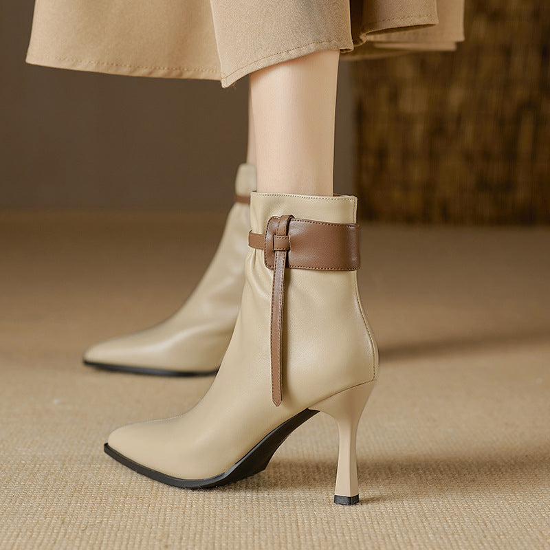 Bottines Stiletto Bout Pointu — Style Martin Minimaliste
