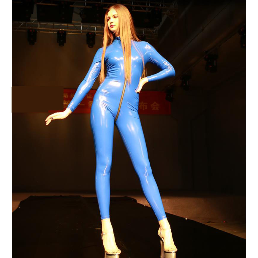 Collant Catwalk Latex Ammonia Miroir Une Pièce — Rouge / Blanc / Bleu Saphir / Noir