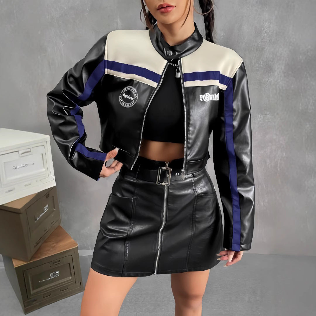 Veste Zippée Rayée Femme – Style Streetwear Glossy