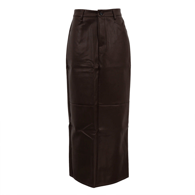 Jupe Fourreau PU Cuir Rétro — Slim-fit & Silhouette Sculptée