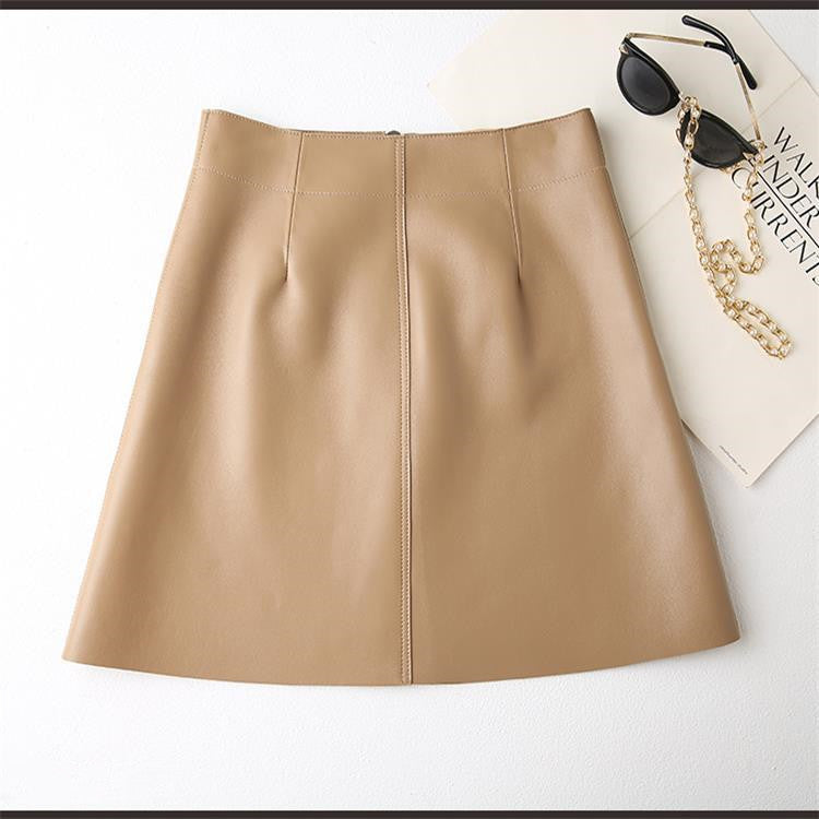 Jupe Moulante Taille Haute Effet Peau de Mouton