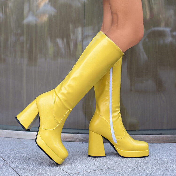 Fashionable High Heel Platform Tall Boots For Women Plus Size