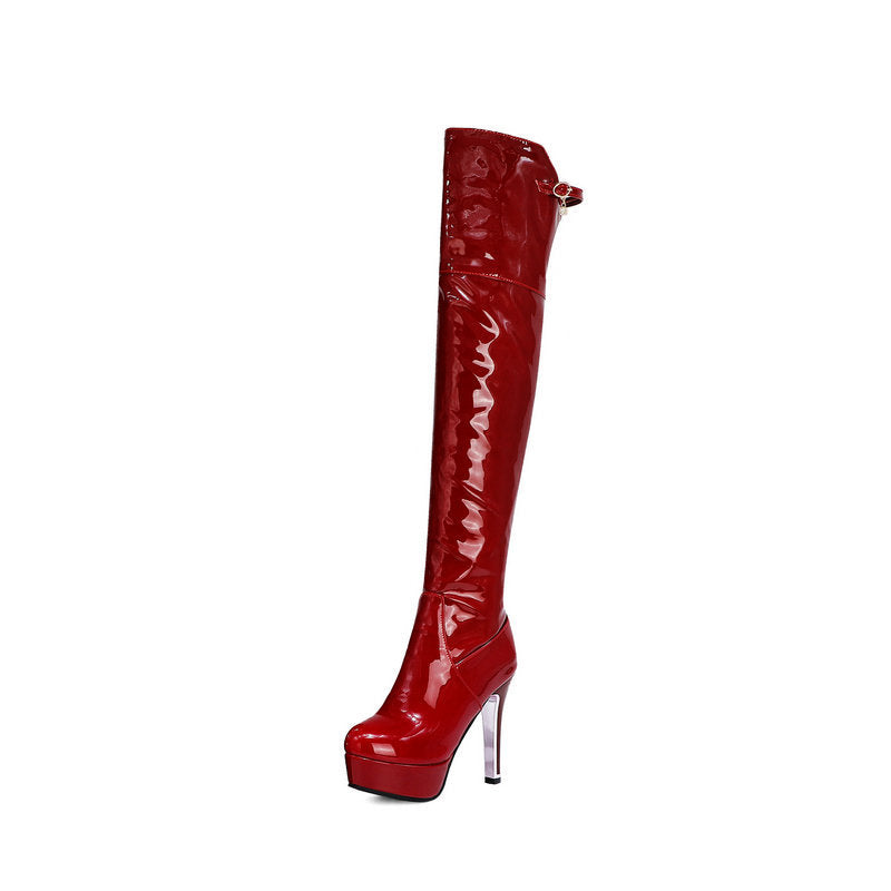 Bottes Over-Knee Élastiques à Plateforme Imperméable