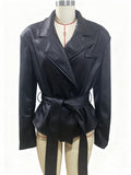 Veste Moto Similicuir à Sangles – Coupe Structurée & Allure Fatale