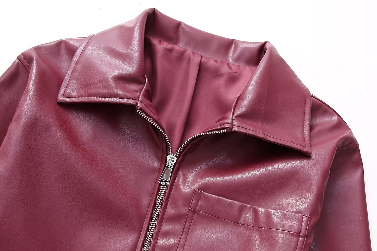 Veste Biker Similicuir Col Revers – Style Motarde Audacieux