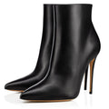 Bottines Stiletto Bout Pointu Grande Taille — Noir & Blanc