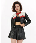 Veste Moto Patchwork Bicolore — Style Pilote