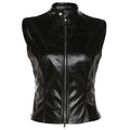 Top Col Montant Slim en Similicuir – Coupe Ajustée & Style Affirmé