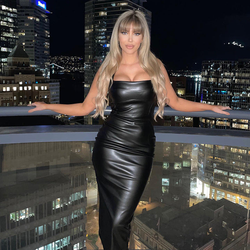 Robe Bretelles Mi-Longue Zip — Style Américain Bicolore