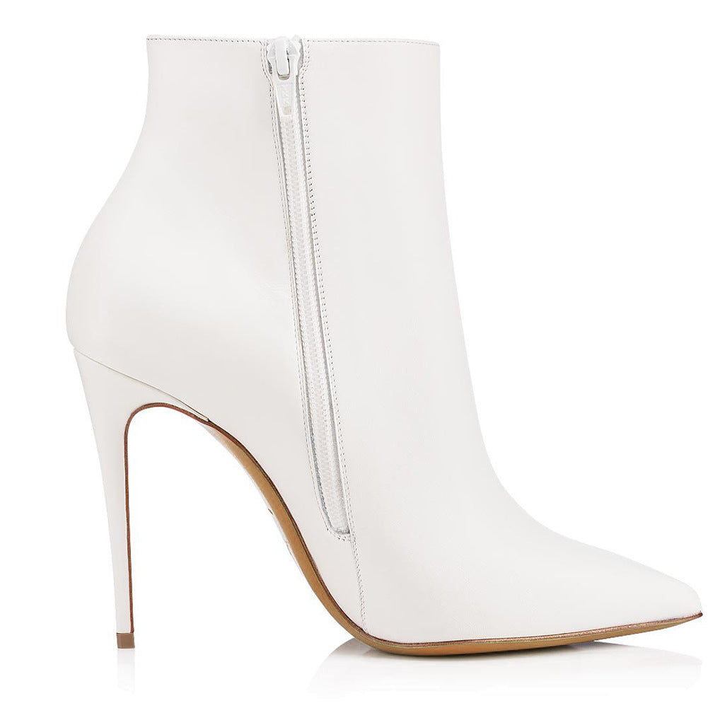 Bottines Stiletto Bout Pointu Grande Taille — Noir & Blanc