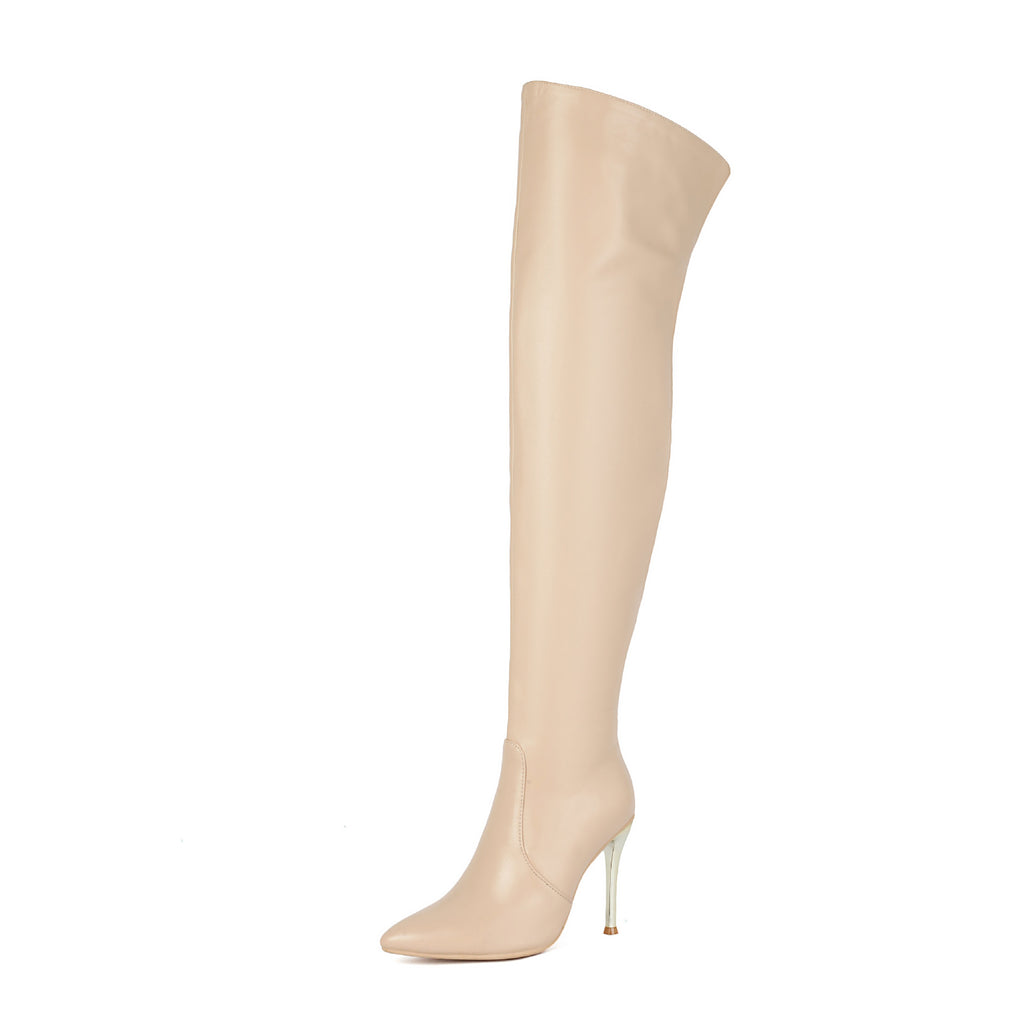 Bottes Cuissardes Stiletto Bout Pointu – Doublure Coton & Grandes Tailles 34-48