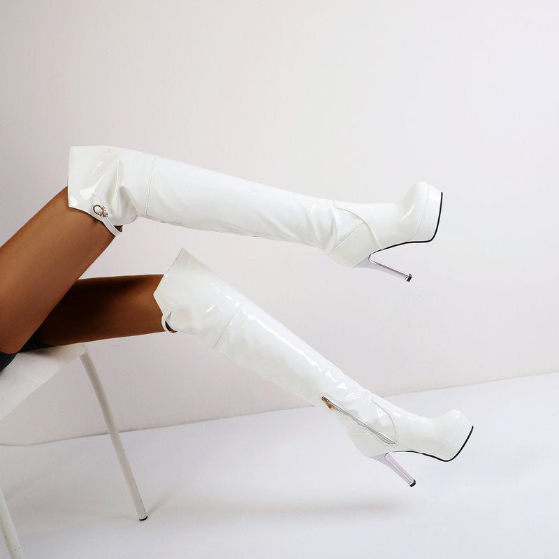 Bottes Over-Knee Élastiques à Plateforme Imperméable