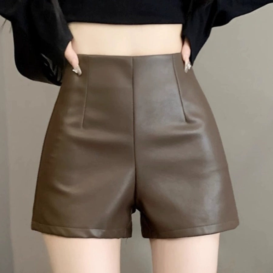 Short Taille Haute Similicuir – Coupe Slim & Style Casual Chic