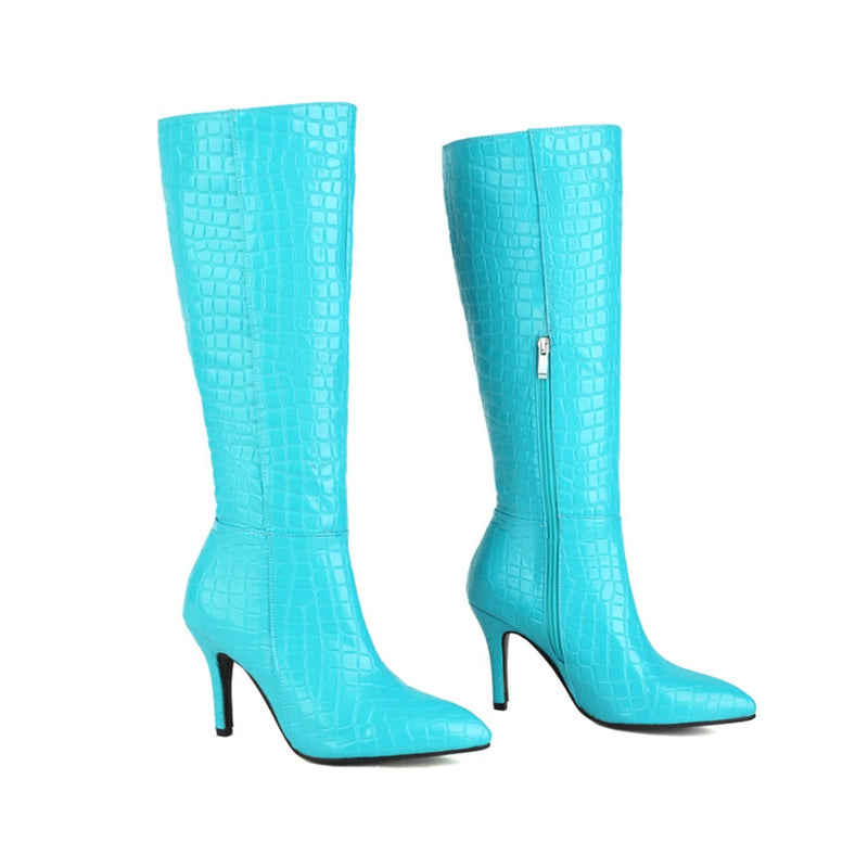 Bottes Martin Stiletto Plateforme Bout Rond — 6 Coloris