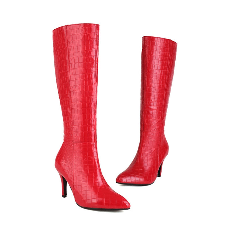 Bottes Martin Stiletto Plateforme Bout Rond — 6 Coloris