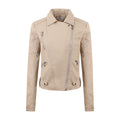 Veste Moto PU Cuir Courte — Zip Biais & Effet Lavé Slim-fit