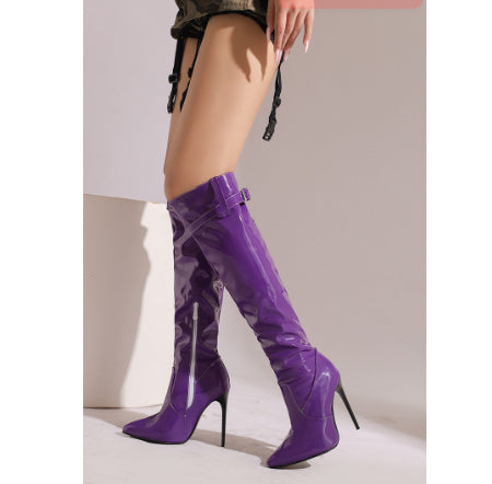 Cuissardes Stiletto Bout Pointu — Suede & Multiples Coloris