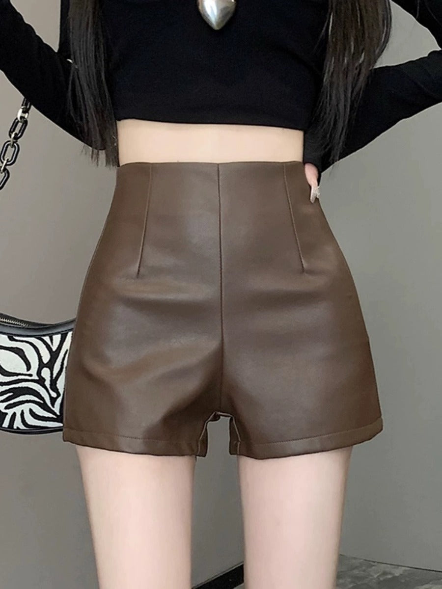 Short Taille Haute Similicuir – Coupe Slim & Style Casual Chic