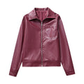 Veste Biker Similicuir Col Revers – Style Motarde Audacieux