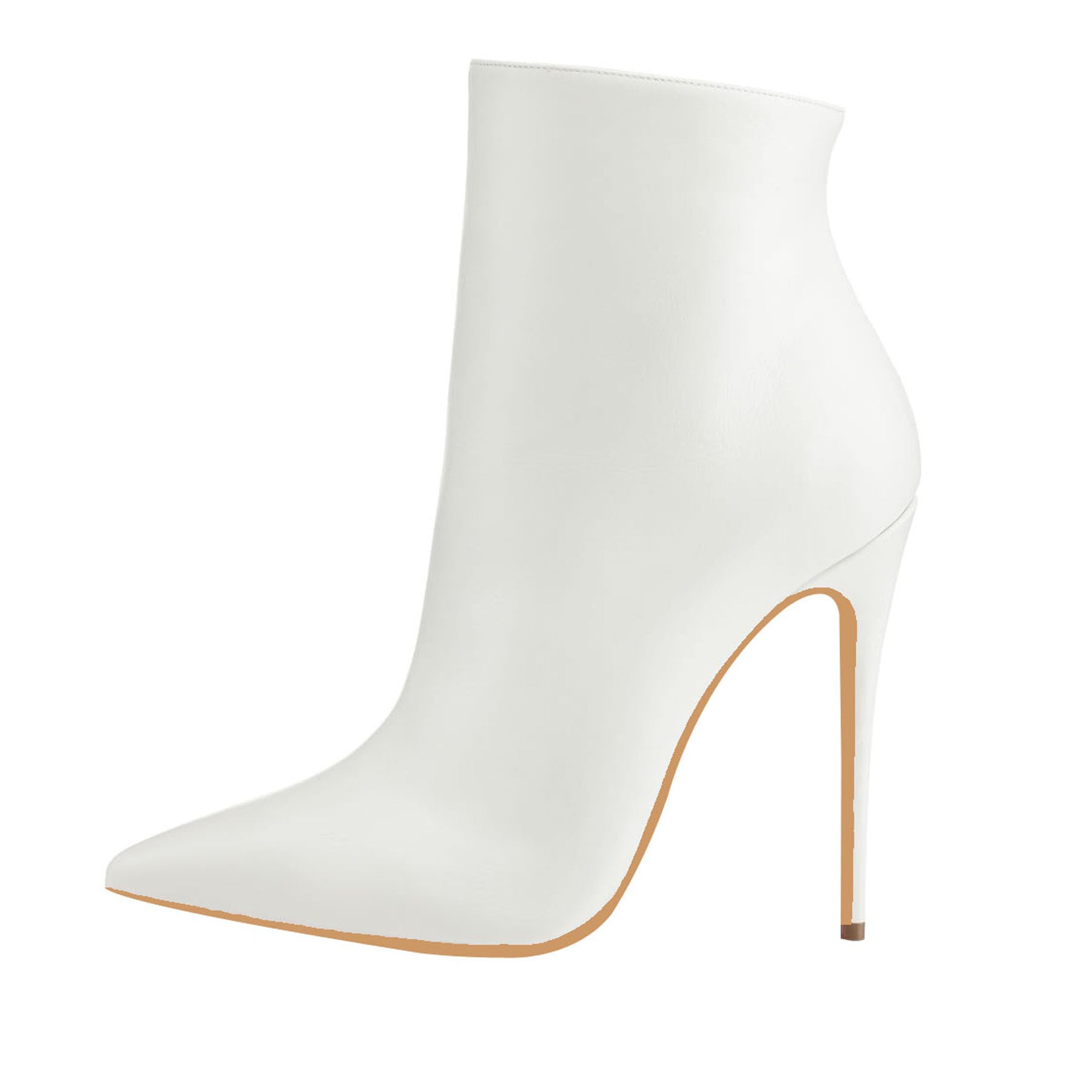 Bottines Stiletto Bout Pointu Grande Taille — Noir & Blanc