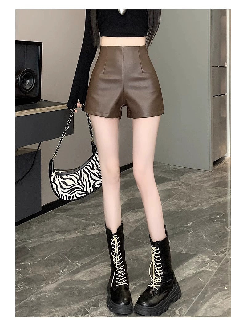 Short Taille Haute Similicuir – Coupe Slim & Style Casual Chic