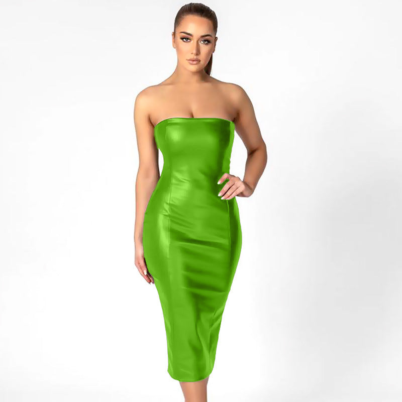 Top Tube Simili Cuir Taille Haute – Fente Dos & Coupe Ajustée